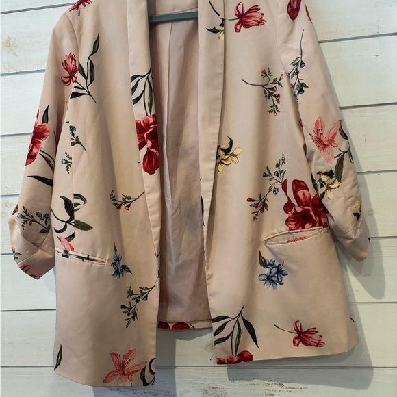 Primark Floral Kimono Blazer Jacket in blush size women’s 16 - Picture 4 of 14